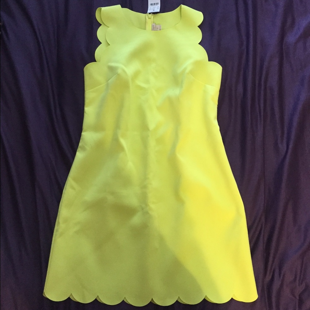 J. Crew Yellow Scalloped Dress
